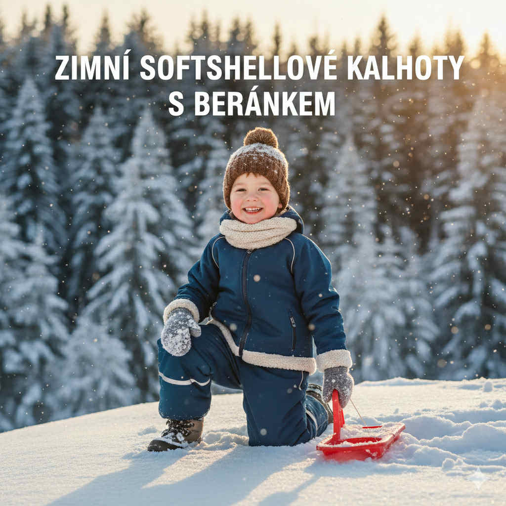 Zimní softshellové kalhoty s beránkem pro děti – teplo a pohodlí
