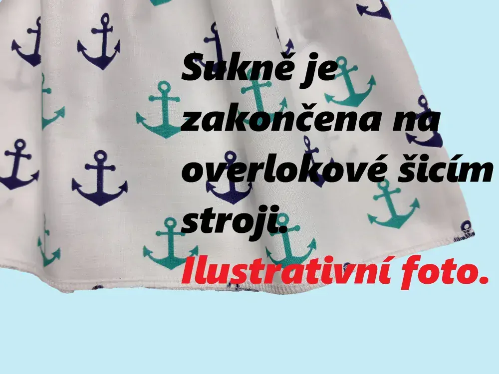 Letní sukně, vel 140/152 barva č.105 černý lem