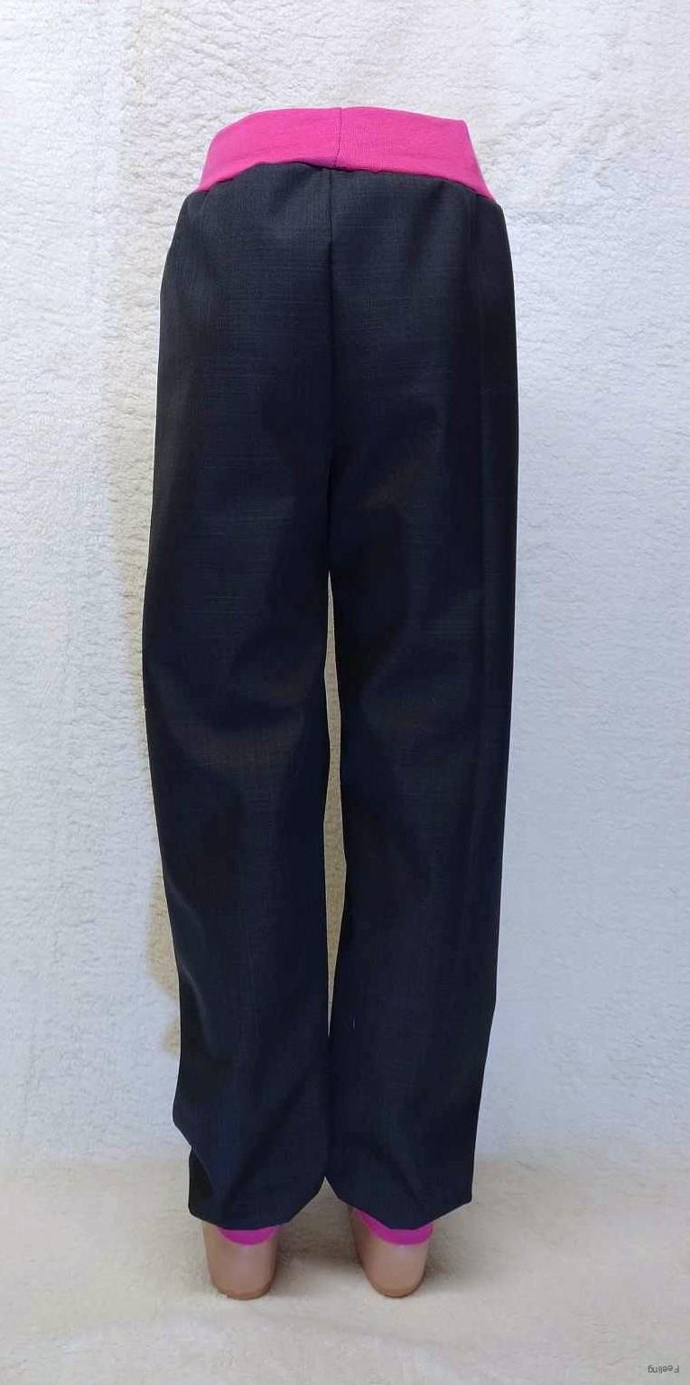 Softshellové kalhoty jarní/podzimní, vel.86, černé s růžovou 