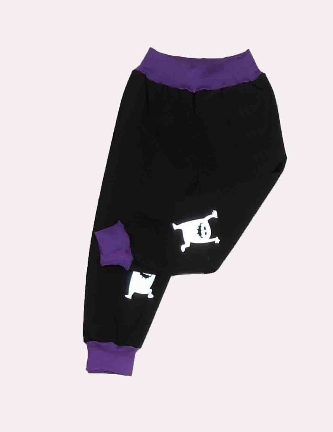 Feeling, softshellové kalhoty s fleecem, černé s fialovou 