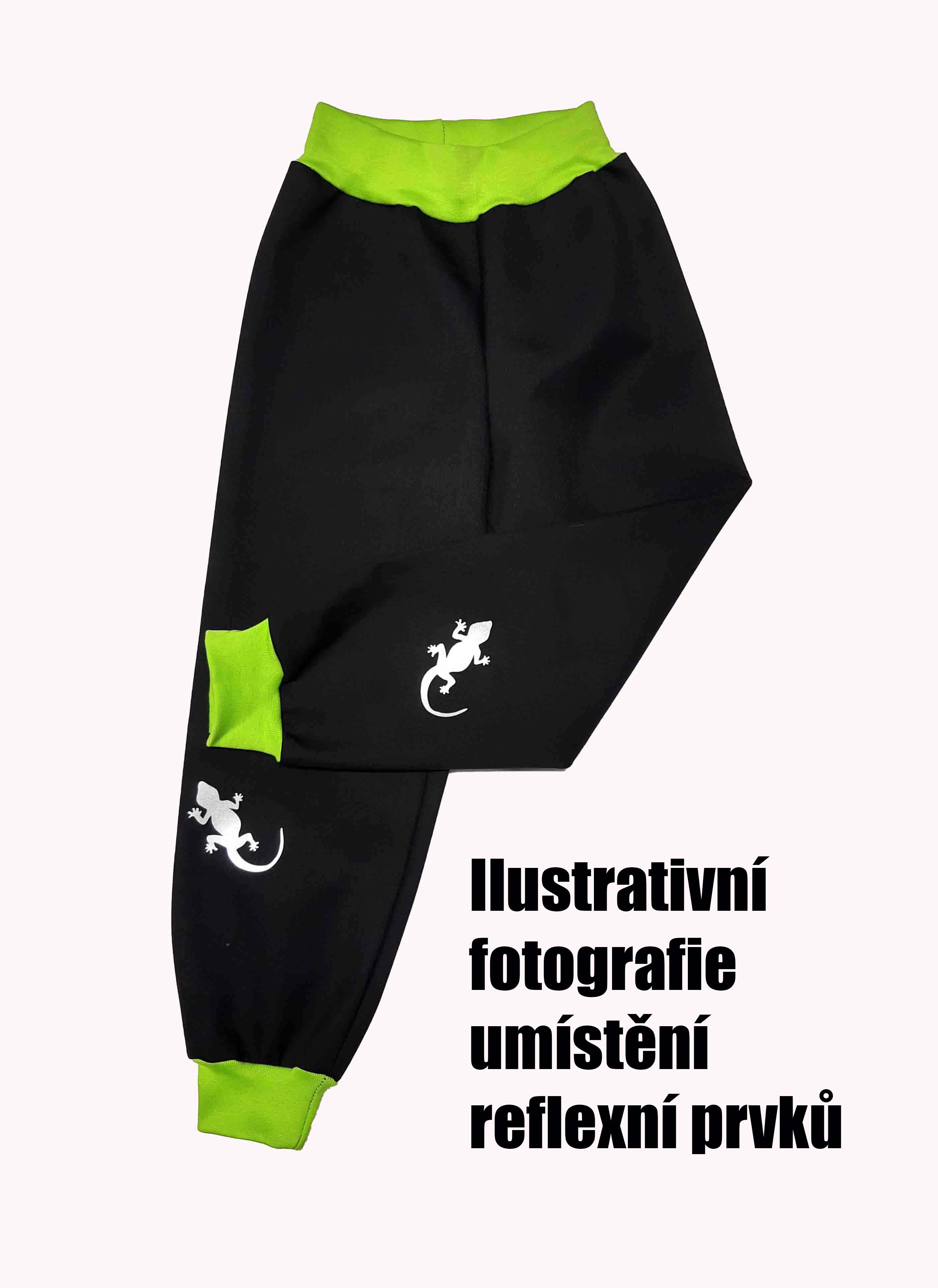 Feeling softshellové kalhoty s fllece, černé barva lemu dle vlastního výběru