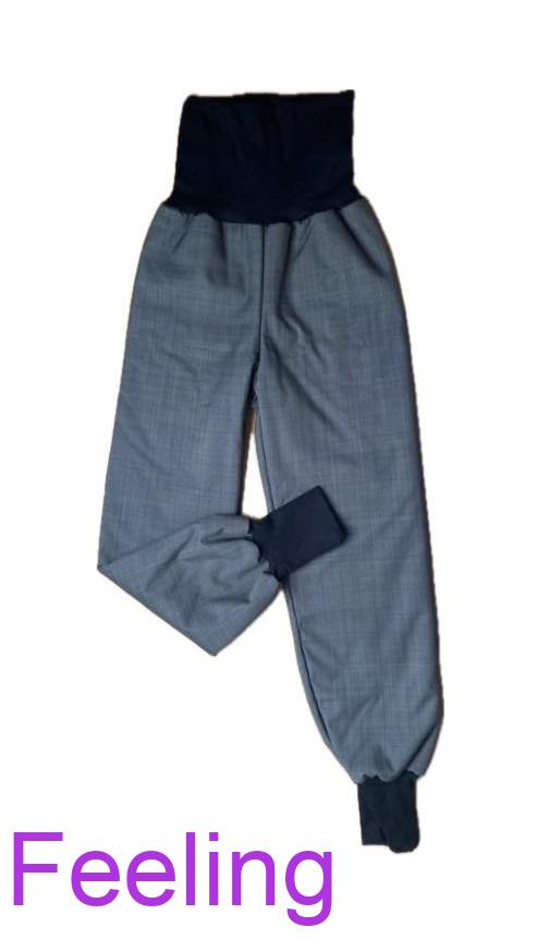 Softshellové kalhoty s beránkem rostoucí, vel. 92/98, šedé s černou