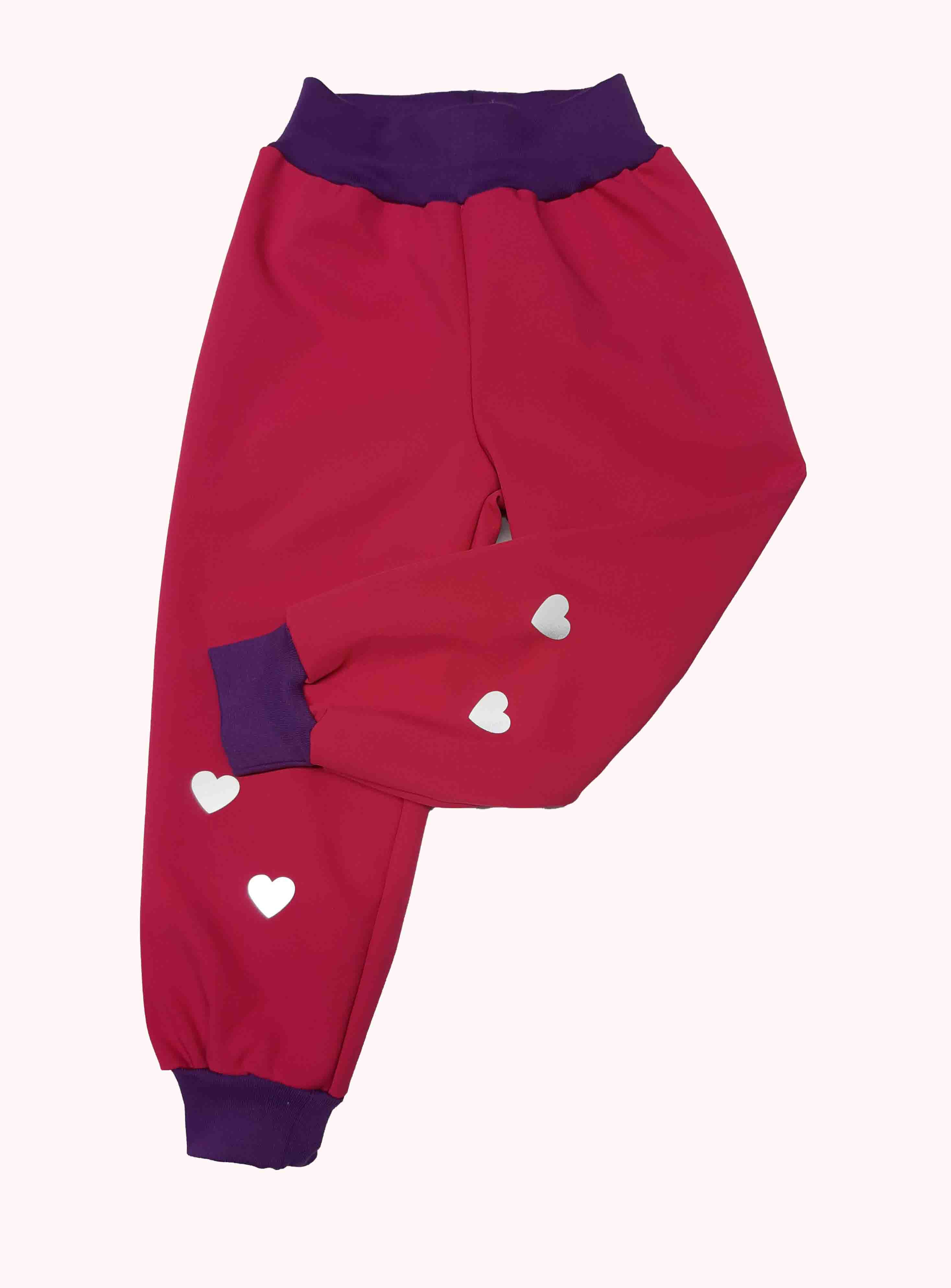 Feeling, softshellové kalhoty letní, růžové s fialovou ref. srdíčko  4 ks 