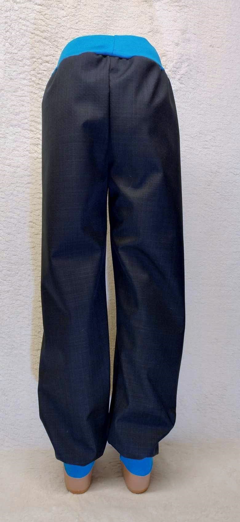 Softshellové kalhoty jarní/podzimní, vel.80, černé s tyrkys