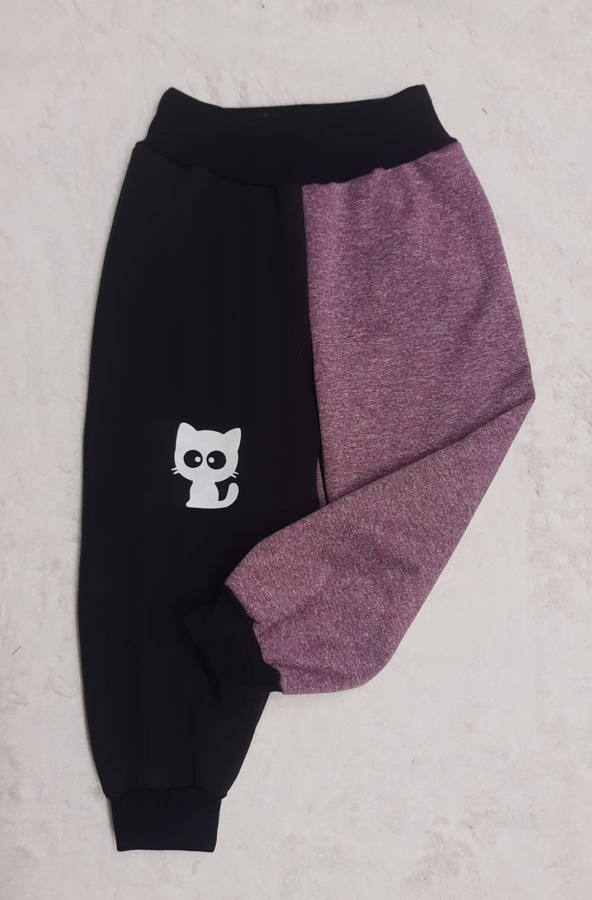 Softshellové kalhoty s fleece, vel. 86, černé s tykys reflexní kočičkou