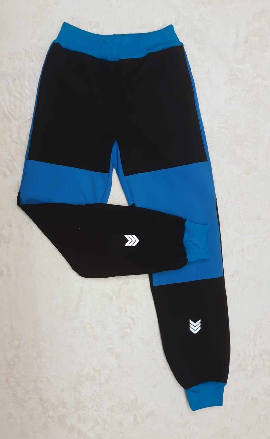 Softshellové kalhoty s fleece,  vel.128, černé s tyrkys a reflexními prvky