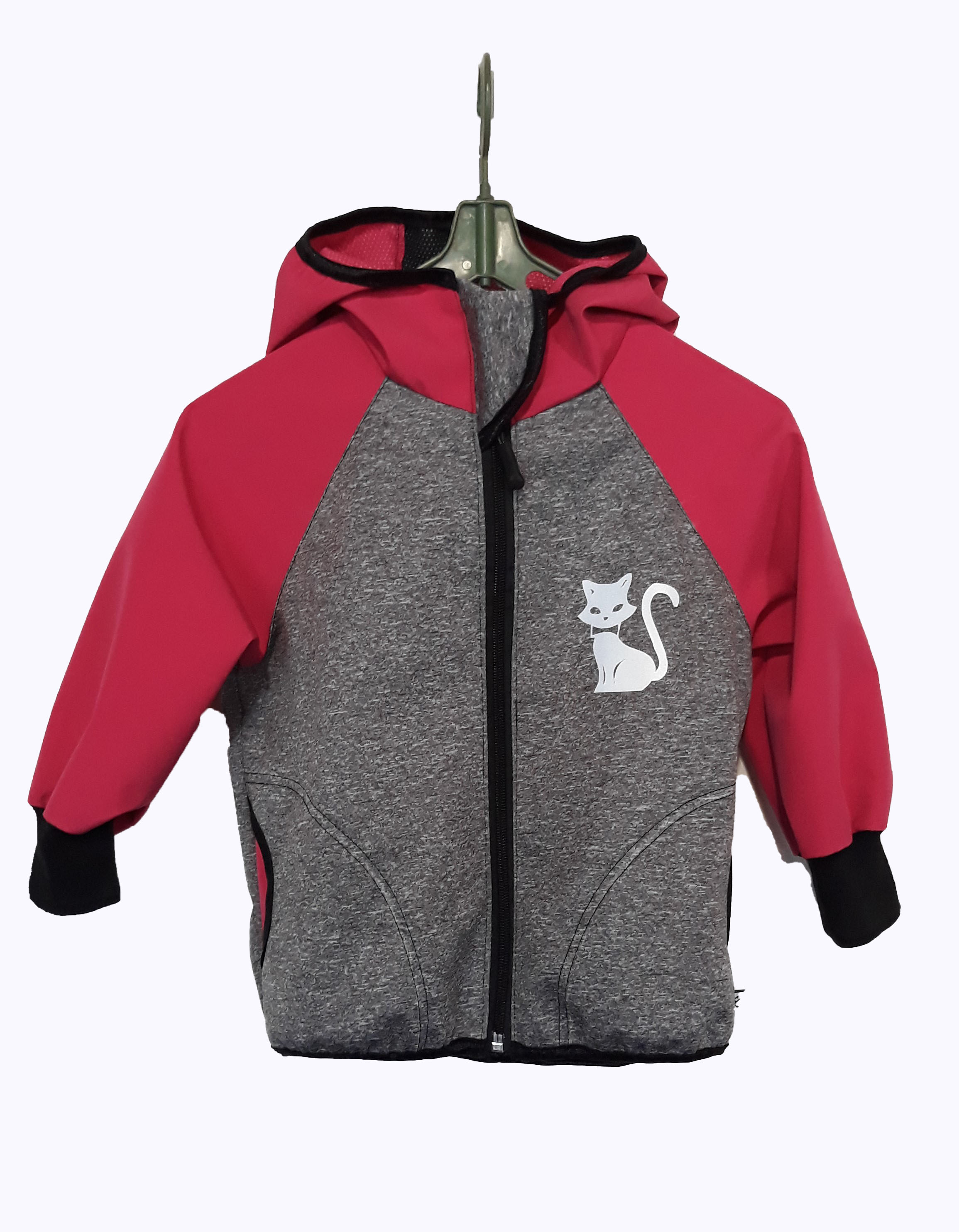 Feeling, softshellové bunda  s fleecem, šedý melír s růžovou