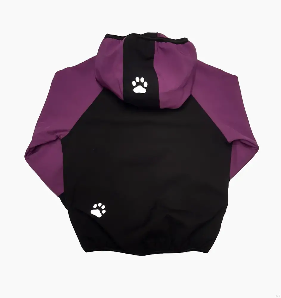 Softshellová bunda s fleece,vel. 98, fialovo černá s reflexními prvky