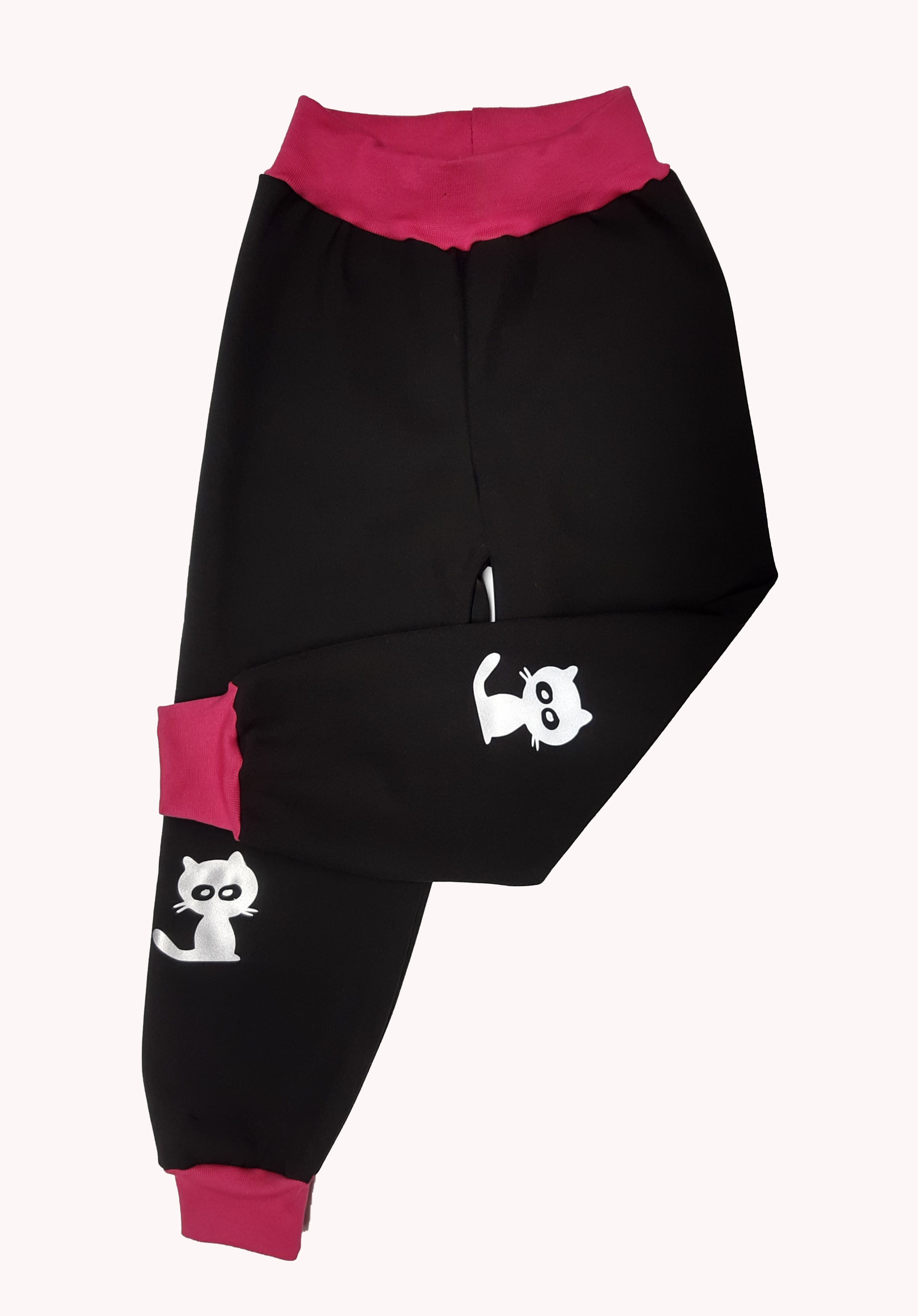 Feeling, softshellové kalhoty s fleecem, černá s růžovou