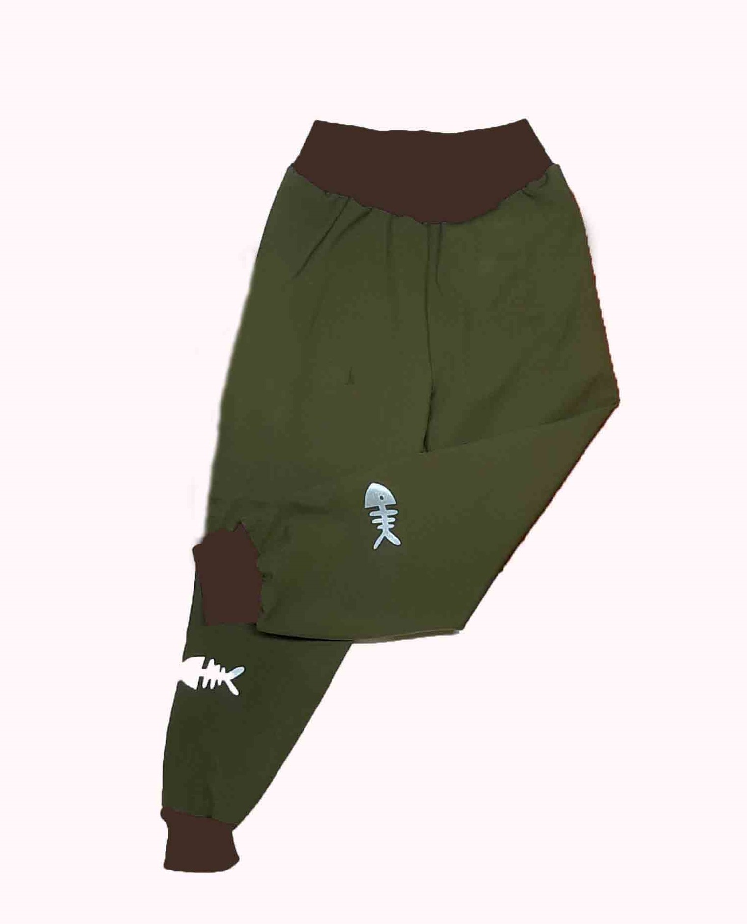 Feeling, softshellové kalhoty s fleecem, khaki s černou 