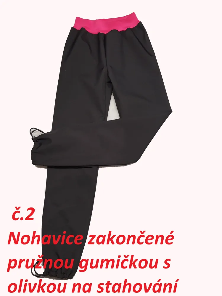 Softshellové kalhoty s beránkem tm.modré, barva lemu dle vlastního výběru