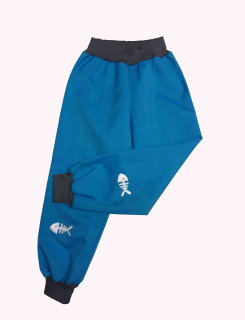 Feeling, softshellové kalhoty letní, tyrkys s šedou ref. rybyčky 2 ks 