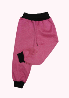 Feeling, softshellové kalhoty letní, růžoví melír s černou 