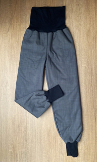 Softshellové kalhoty jarní/podzimní rostoucí ,vel.80/86, šedé s černou 