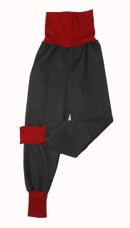 Softshellové kalhoty jarní/podzimní rostoucí ,vel.80/86, šedé s červenou 