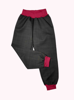 Softshellové kalhoty jarní/podzimní, vel.80, šedé s růžovou 