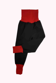 Softshellové kalhoty jarní/podzimní rostoucí ,vel.80/86, černé s červenou