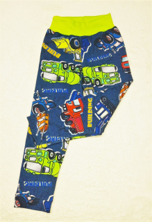 Tepláky dětské slim, vel. 92, s autíčkami