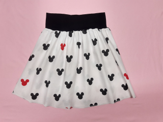 Letní sukně dámská, MINI s červenou , černý lem XL - XXL 