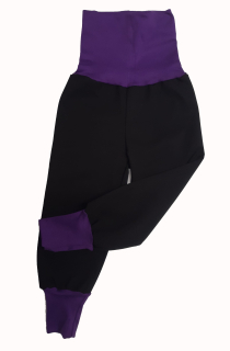 Softshellové kalhoty s fleecem rostoucí, vel. 80/86, černé s fialovím