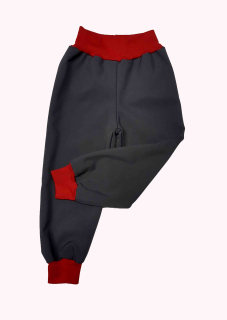 Softshellové kalhoty letní vel. 140 šedé s červenou