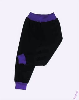 Softshellové kalhoty letní, vel. 146, černé s fialovou