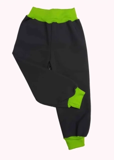 Softshellové kalhoty letní, vel. 80, šedé se sv.zelenou