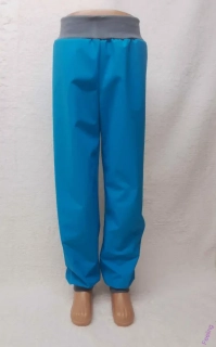 Softshellové kalhoty letní, vel. 80, tyrkys s šedou 