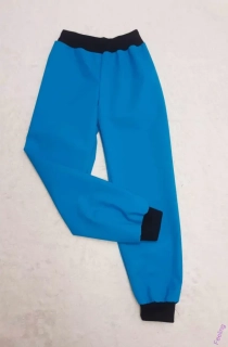 Softshellové kalhoty letní, vel. 80, tyrkys s černou