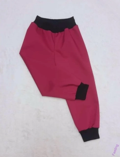 Softshellové kalhoty letní, vel. 110, růžové s černou