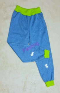 Softshellové kalhoty letní, vel. 116, tyrkys melír s reflexními prvky