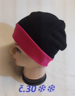 Čepice č.1 černá s růžovou