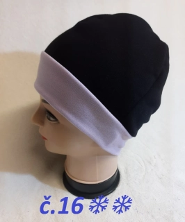 Čepice č.6 černá s sv. fialovou