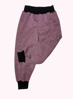 Softshellové kalhoty s fleecem, vel. 98, bordo melír s černou