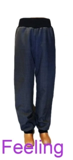 Softehellové kalhoty s beránkem, vel. 134, šedé s černou