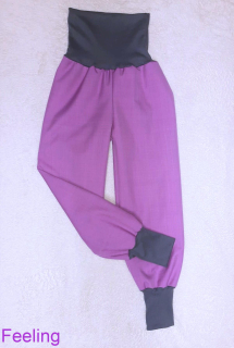 Softshellové kalhoty s beránkem rostoucí, vel. 80/86, růžové s šedou