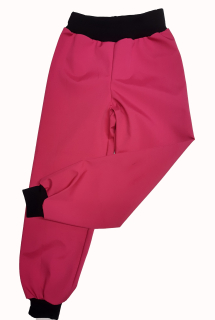 Softshellové kalhoty letní, vel. 116, růžové s černou