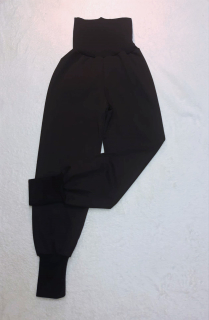 Softshellové kalhoty odlehčený  s fleece vrstvou rostoucí  , vel. 116/122  celé černé 