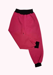 Softshellové kalhoty s fleecem odlehčení, růžové s černou