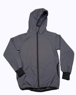 Softshellové bunda  s fleecem, s kapucí, šedá 