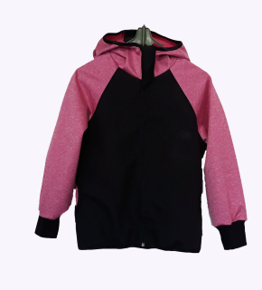 Feeling, softshellové bunda letní, černo růžoví melír