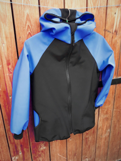 Feeling, softshellové bunda letní s kapucí, černo modrá