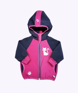 Softshellová bunda s fleece, vel. 80 , růžovo šedá s reflexními prvky 