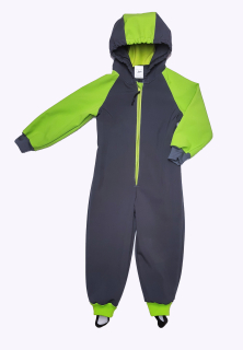 Feeling, softshellová kombinéza s fllece vrstvou, šedo zelená 