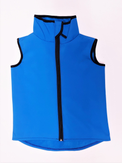 Feeling, softshellová  vesta s fleece bez kapuce tyrkys