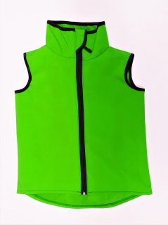 Feeling, softshellová  vesta s fleece bez kapuce hráškově zelená