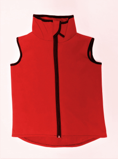 Feeling, softshellová  vesta s fleece bez kapuce červená