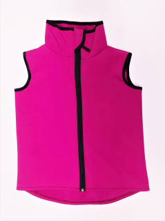 Feeling, softshellová  vesta s fleece bez kapuce růžová
