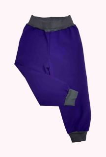 Feeling, softshellové kalhoty s fleecem, fialové s šedou 