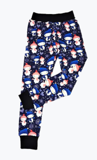 Feeling, tepláky slim DĚTSKÉ/DÁMSKÉ/PÁNSKÉ, sněhulák s černou